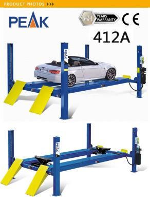 Pneumatic Single-Point Lock Release 4 Post Car Lift with Wheel Alignment Function (412A)