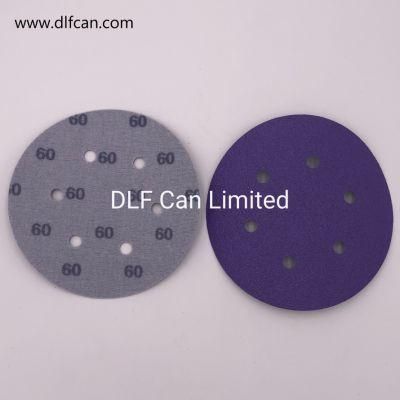 6 Inch Purple Velcro Abrasive Disc Sand Paper for Car Paint Sanding