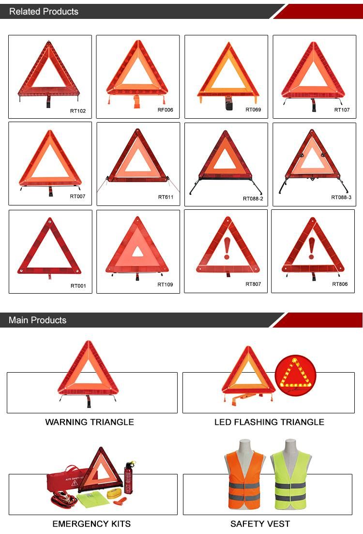 Reflective Red Traffic Warning Triangle Sign Car Safety Warning Triangle