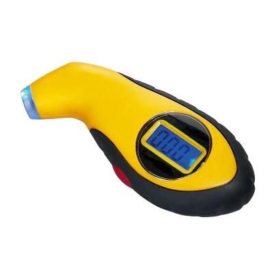 Mini Yellow Tire Inflation Car Tool Digital Tire Pressure Gauge LCD Display