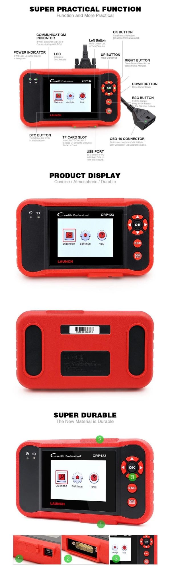 Original Launch Crp123 Update Online Engine Code Scanner