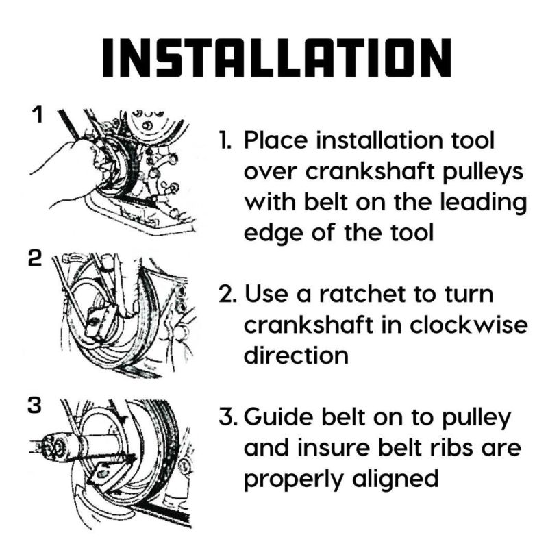 Viktec 2 Piece Stretch Belt Installation / Removal Tool Set (VT18098)