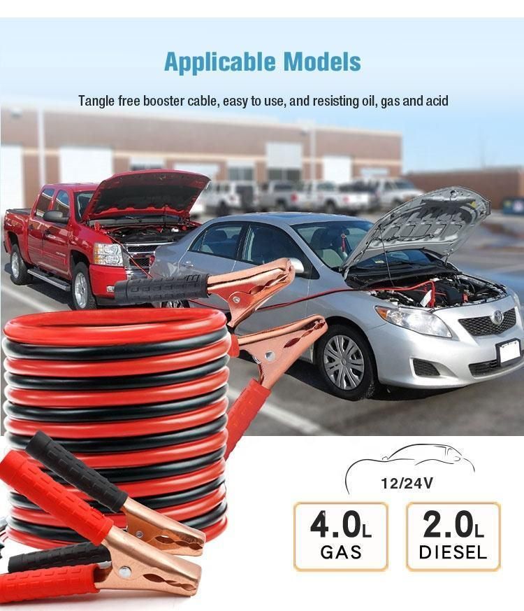 High Flex 50mm2 Automotive Battery Jack Cables 5m Car Copper Starter 1500A Booster Cables Jump Leads with Zipper Pack