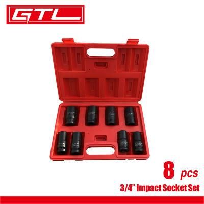 8PCS 1&quot; Metric Standard Impact Socket Set (18340801C)