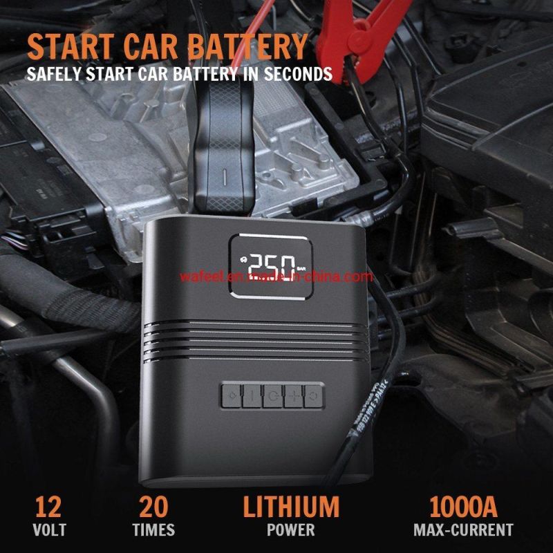 Emergency Car Jump Starter Night Lighting Sos Mobile Power Bank Function Car Tire Inflator Motorbike Ball Air Pump