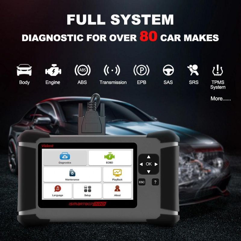 Vident Ismart807 PRO All System OBD Obdii Scanner All Makes Diagnostic Tool DPF ABS Airbag Oil Life Reset