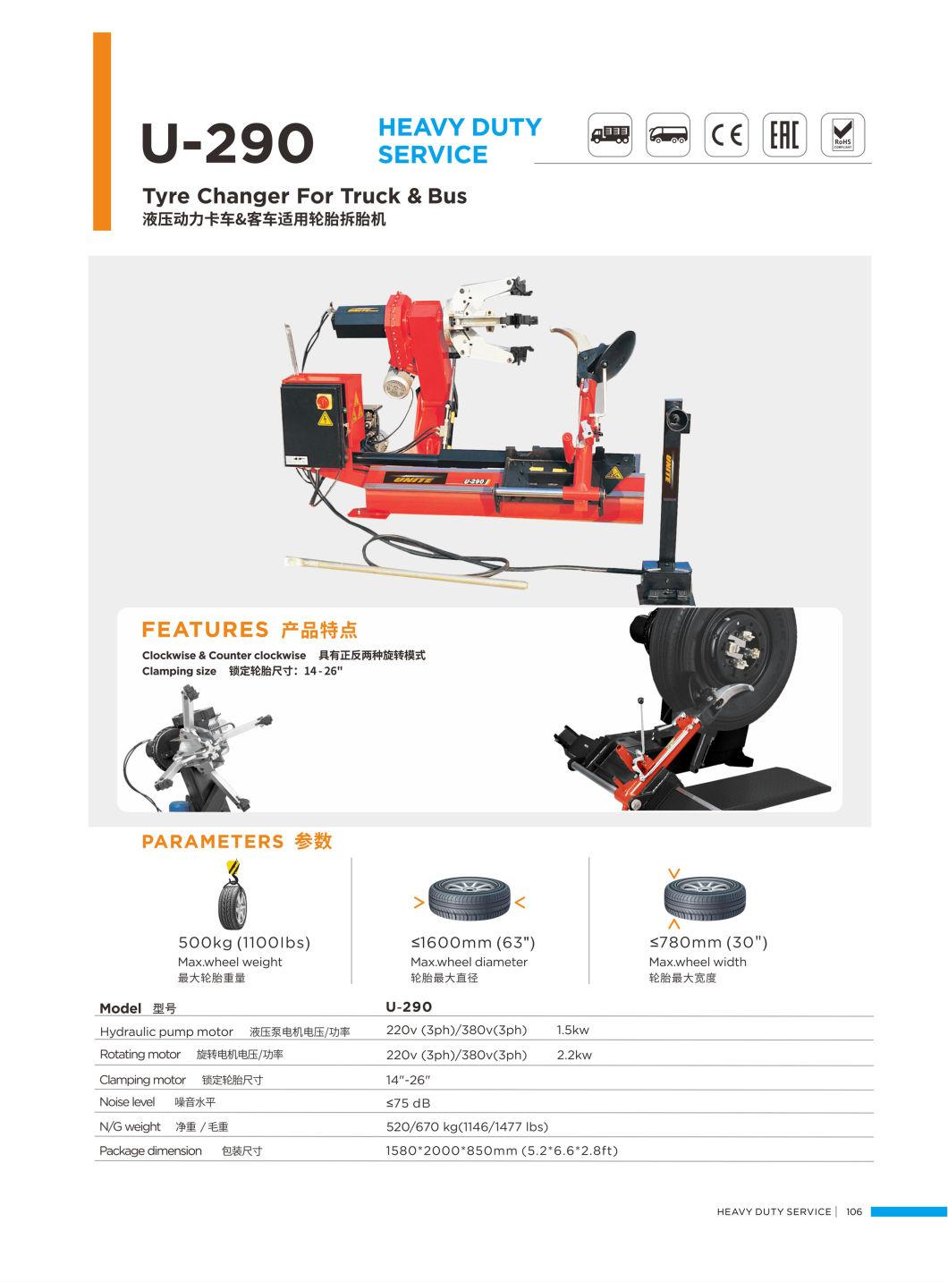 Unite U-290 Hydraulic Truck Tyre Changer Tire Remover for Truck Bus Workshop