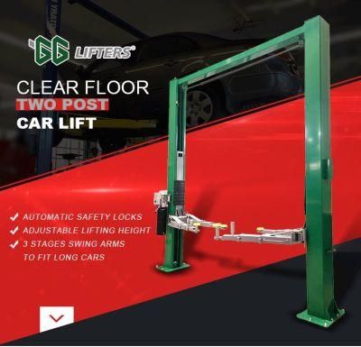 high quality CE 4.5 T 9000 LB Clear Floor 2 post gantry car lift