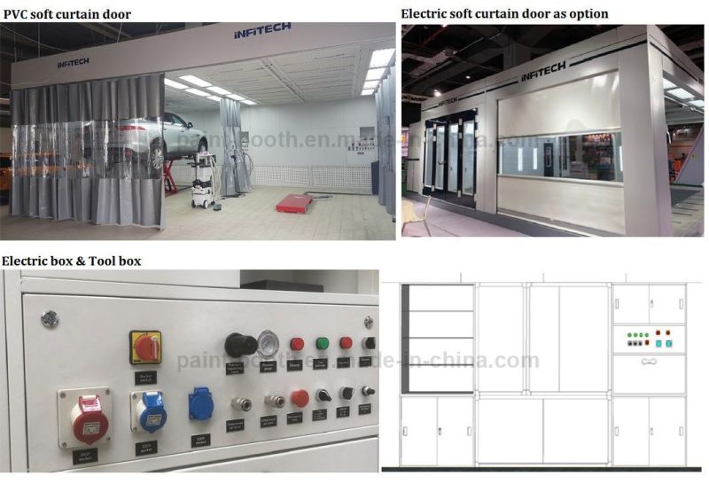 European Standard Car Preparation Booths with Infrared Baking Lamp for Automobile