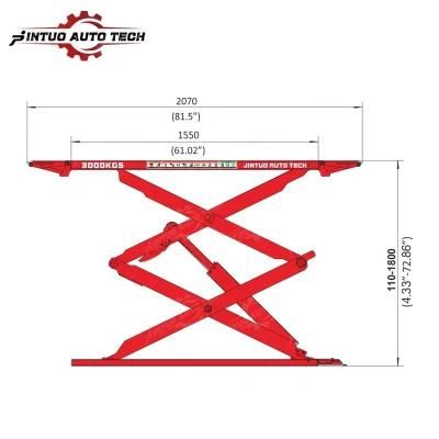 Hydraulic Scissor Lift Hot Sale on Ground Car Scissor Lift for Garage