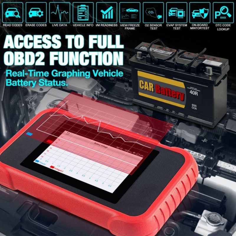 Launch Crp129e Obdii Code Reader Diagnostic Scanner for Engine/Transmission/Airbag/ABS Scan Tool Brake/Oil/Sas/Ets/TPMS Reset