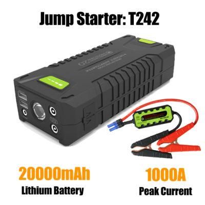 20000mAh Lightweight Jump Starter Car Kit Portable Power Booster for Emergency