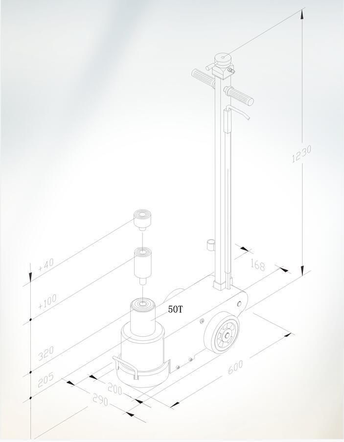 50 Ton Heavy Duty Industrial Air Hydraulic Floor Jack