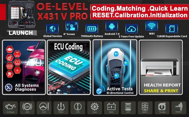 High Cost-Effective Launch X-431 V V4.0 Full System Auto Scan Tool Automotive Diagnostic Device