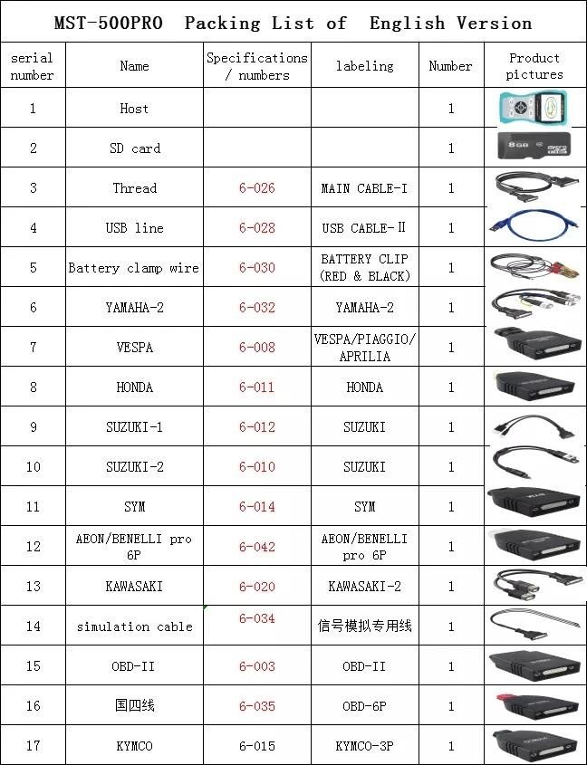 Mst-500 PRO Mst500 PRO Handheld Motorcycle Diagnostic Scanner Mst-500 Plus Motorbike Brand Efi Diagnostic Tool