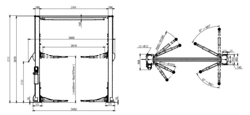 in Stock Fast Delivery Factory Price CE Low Ceiling 2 Post Car Lift