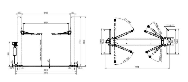 4t Hydraulic Car Lift Vehicle Lifter Auto Hoist Car Elevator Car Lifter