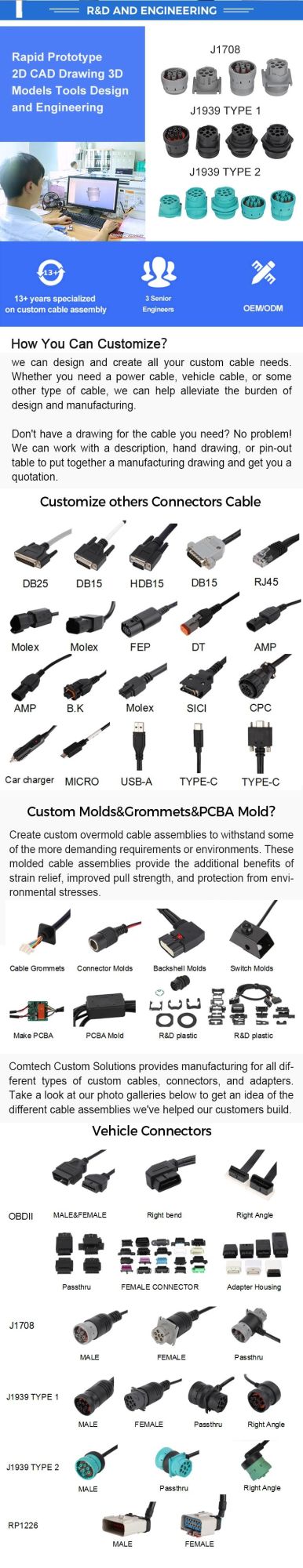 Flexible Flat Obdii-16pin M to One Drag Three Obdii Female with Power Control Switch.