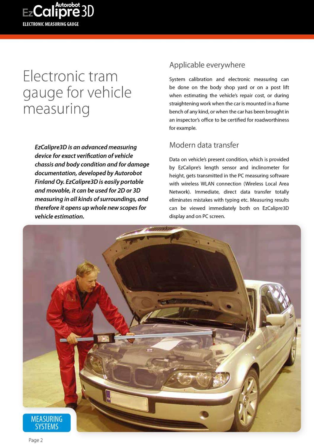 Electronic 2D 3D Tram Gauge Vehicle Measuring Wireless Transfer