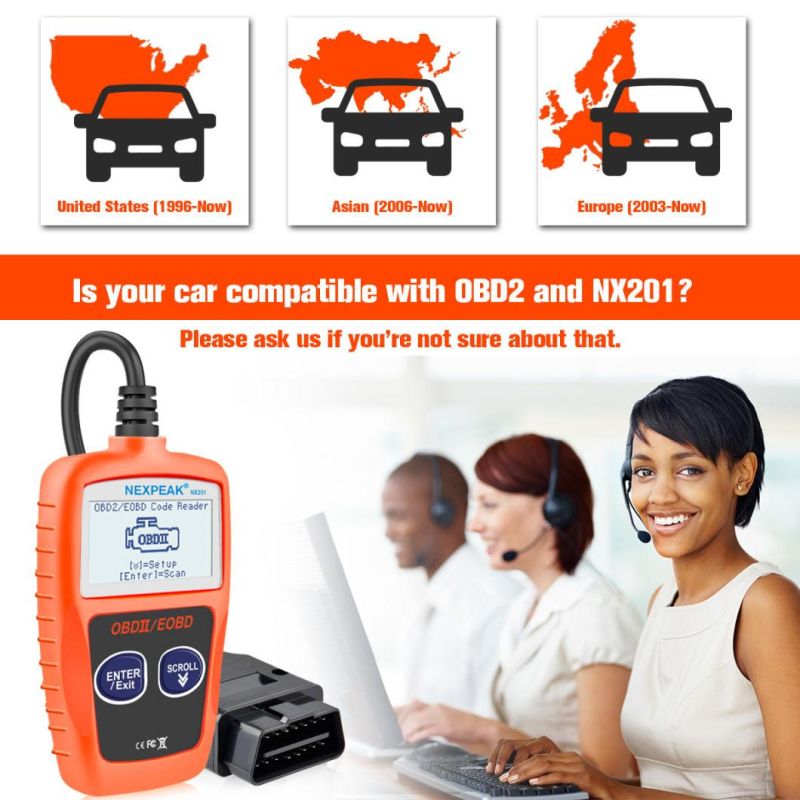 Nxpeak Nx201 OBD2 Auto Scanner Engine Analyzer Tool Code Reader Odb2 Car Diagnostics Multi Language OBD2 Automotive Scanner Pk Elm327