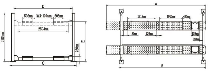 High Quality Standard 6500kg Alignment Post Automobile Hoist (414A)
