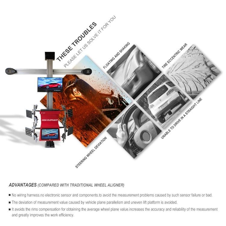 CE Vehicle Equipment Car Repair Shop 3D Wheel Alignment Machine Price with 4 Post Alignment Lift Wheel Aligner