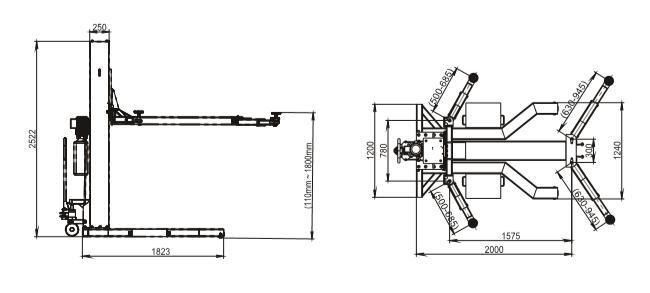 2.5t Single Post Auto Hoist Hydraulic Car Lift Vehicle Lifter with CE Approved