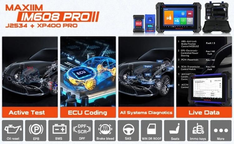 Autel Im608p XP400PRO J2534 ECU Programmer Latest Diagnostic Machine with Key Programming