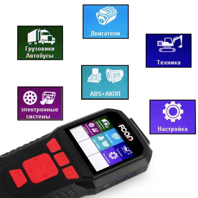 Fcar F-50r Heavy Duty Truck Scanner Auto Diagnostic 24V Diesel Trucks OBD2 Scanner Russian Language Car Diagnostic Tool Standard Version