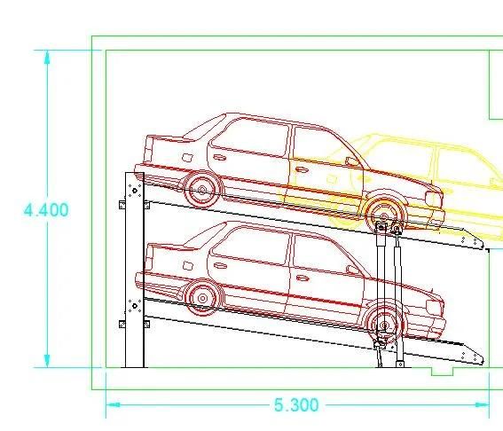 Angle Car Parking Lift Underground Hoist for Home Garage Bsement