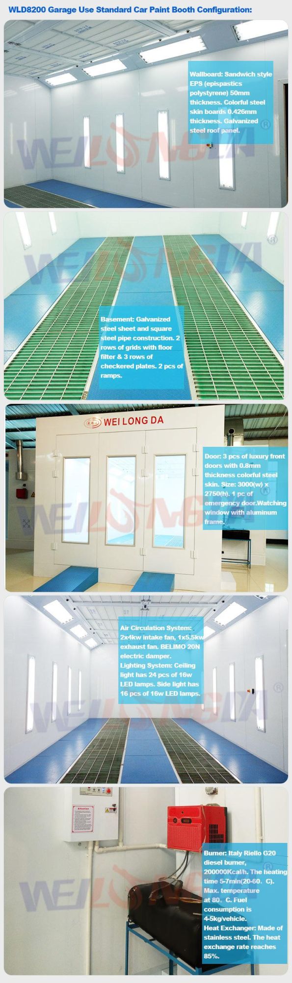 Wld8200 High Quality Paint Booths/Spray Booths/Car Baking Oven/Car Spraying Oven/Car Painting Oven/Car Painting Cabin/Car Painting Room/Car Painting Chamber