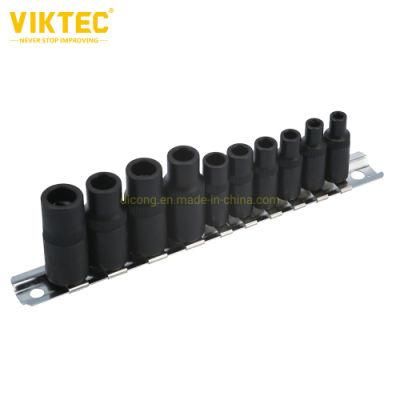 Viktec 1/4 and 3/8 Inch Drive 10PC Magnetic Tap Socket Set From M1.5 to M14 (VT18169)