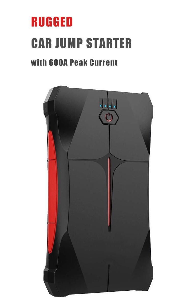 Waterproof Rugged Portable Lithium Vehicle Jump Box Pack 600A Peak Current Car Jump Starter