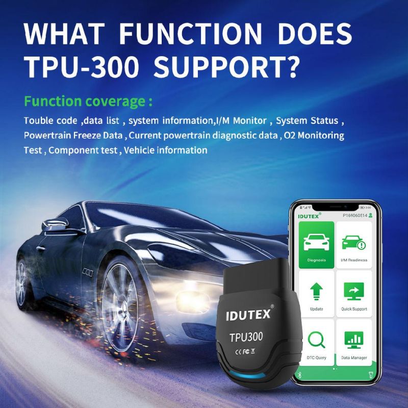 Idutex OBD 2 Bluetooth Scanner Code Reader Car Diagnose Tools Read Check Engine Lights Work with for Android