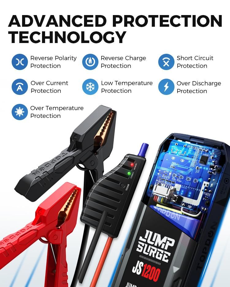 Portable Multifunction Super Capacitor Mini Lithium Topdon Js1200 Auto Truck Starting Cars Start Booster Charger Jumpstarter Battery Jump Starter Power Bank