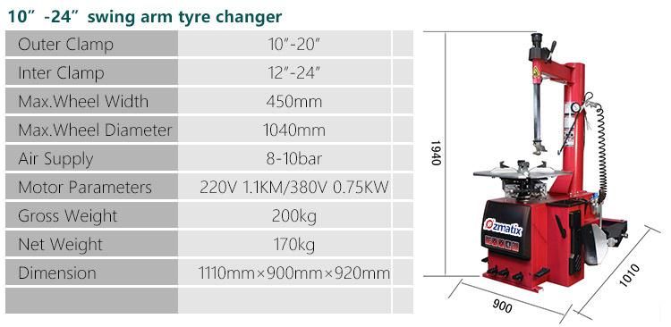 Ozm-Tc560 CE Certified Semi Automatic Tire Changer Tire Changing Machine Auto Tyre Changer