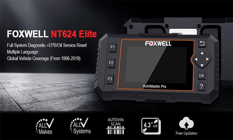 Foxwell Nt624 Elite OBD2 Eobd Automotive Scanner Full System Diagnosis ABS SRS Sas Transmission Code Reader Epb Oil Reset Obdii OBD 2 Car Diagnostic Tool