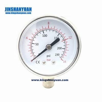 50mm 2&quot; Black Case with Plastic Glass Manometer