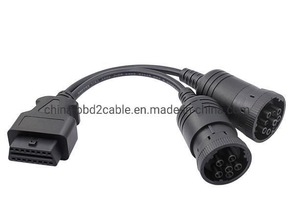 SAE J1939 Deutsch 6p+9p Cable J1708 6p 9p Adapter for Heavy Duty Scanner Tool
