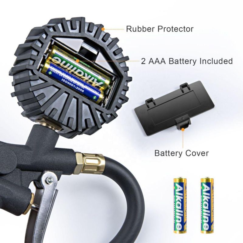 Digital Air Tire Inflator Pressure Gauge with Chuck Hose