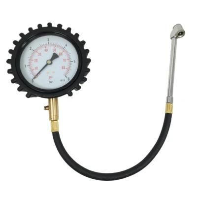 Car Vehicle 0 to 160 Psi Dial Dual Head Tire Pressure Gauge for T. U. K. RV Bike Motorcycle Car