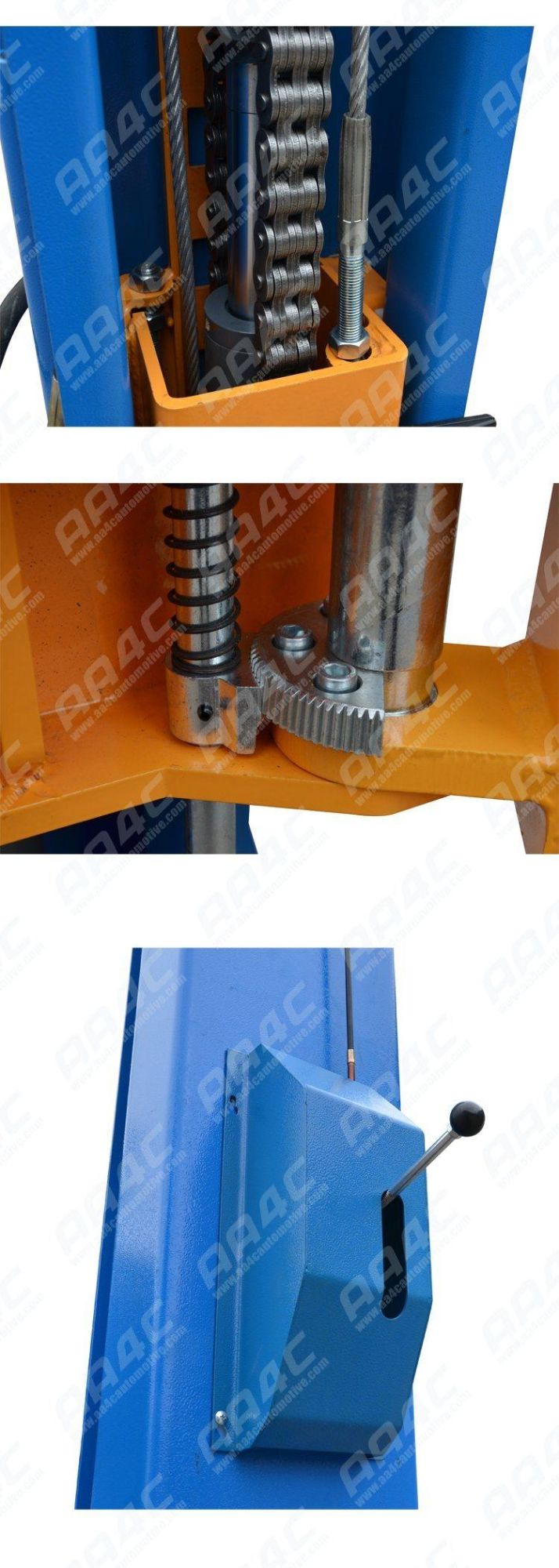 AA4c 12000lbs 5.5t Hydraulic Single Side Manual Unlock Overhead Baseless Clearfloor Gantry 2 Poles Vehicle Elevators Two Post Lift AA-2pcf55s