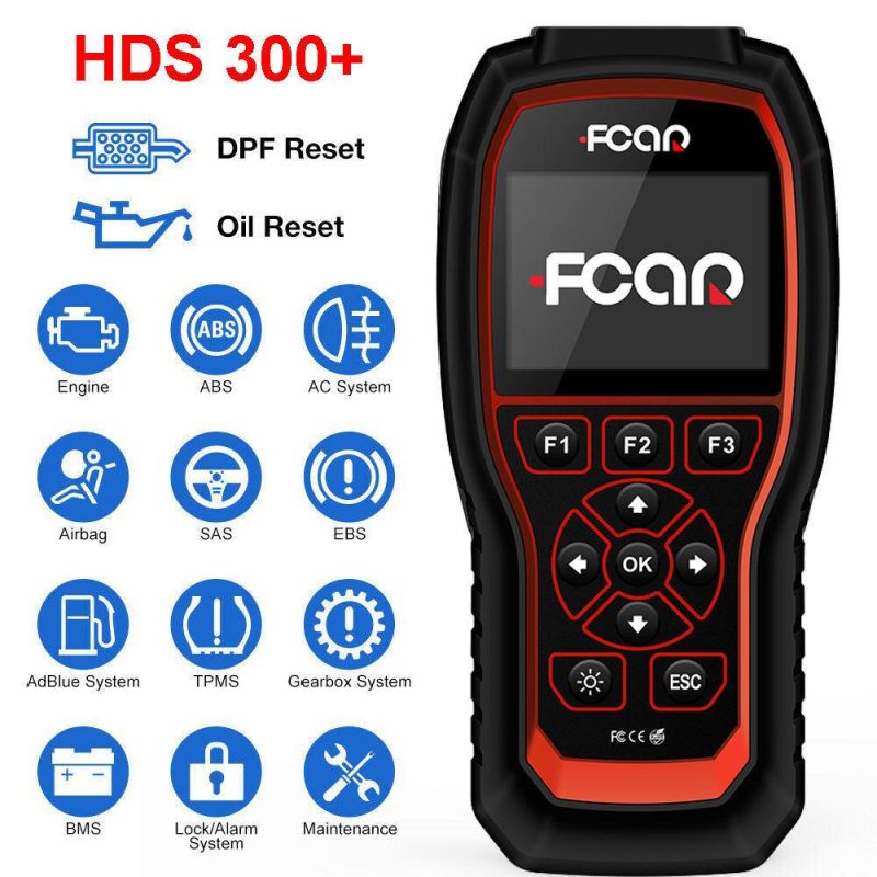 Fcar Hds 300+ Automotive Scanner ABS DPF Reset for Truck OBD2 Auto Professional Durable Car Diagnostic Tools Free Update