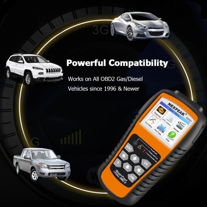 Nexpeak Nx501 OBD2 Automotive Scanner Obdii Code Reader Diagnostic Tool Check Engine Multi-Languages Car Tools Full OBD2 Scanner