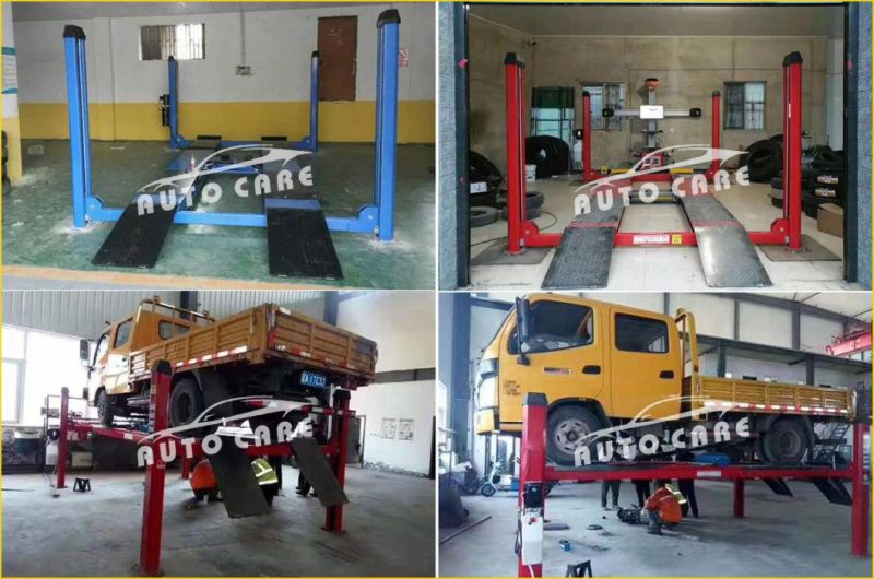 New 4000kg 4500mm 4 Post Car Lift for Sale with Wheel Alignment Function