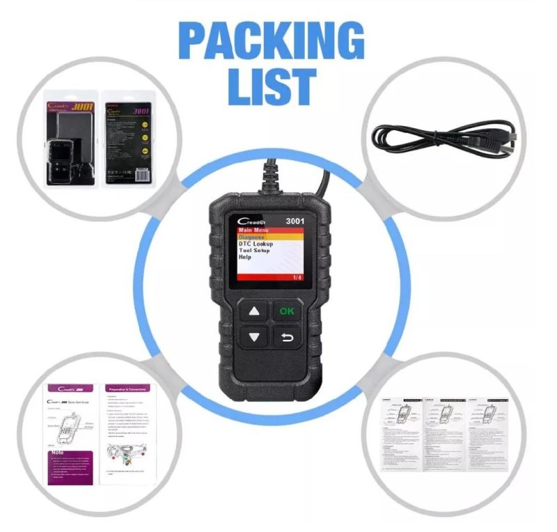 Launch Cr3001 Read Clear Dtc Fault Code System Diagnosis Vehicle OBD2 Car Vin Code Reader