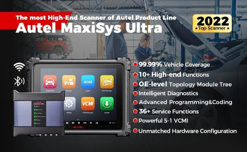 Autel Maxisys Ultra Automotive Scan Tool, The Most High-End Autel Diagnostic Scanner Features ECU Programming/Vcmi Module/36+ Service Functions/TPMS