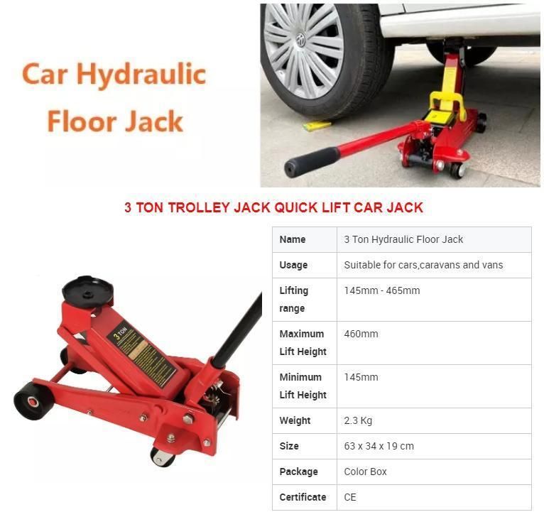 Aofu 3 Ton Trolley Jack Quick Lift Car Jack Lift