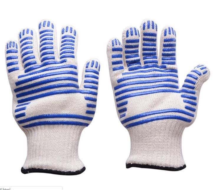 Heat Resistant Thick Silicone Cooking Glove for BBQ Grill Mittens Kitchen