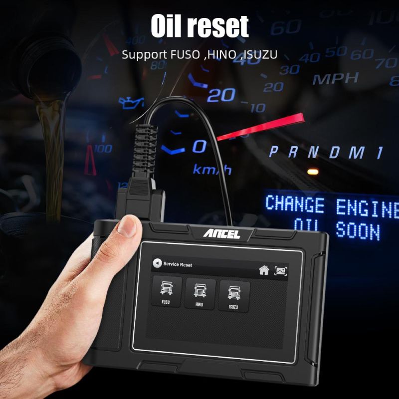 Ancel HD3200 OBD2 Scanner Heavy Duty Diagnostic Tool for Car and Truck OBD2 Car Diagnosis Tool Oil DPF Reset Automotive Scanner for Asian Diesel Vehicles